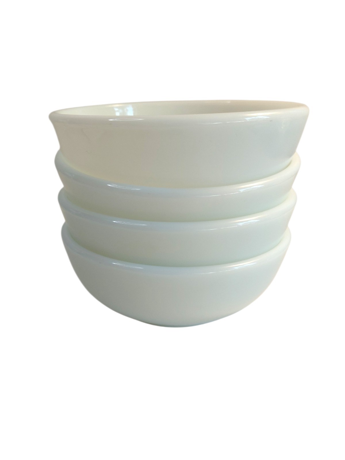Vintage Pyrex 1950s Opal Ware Milk Glass 5½” Cereal Bowls Set Of 4 Kitchenware
