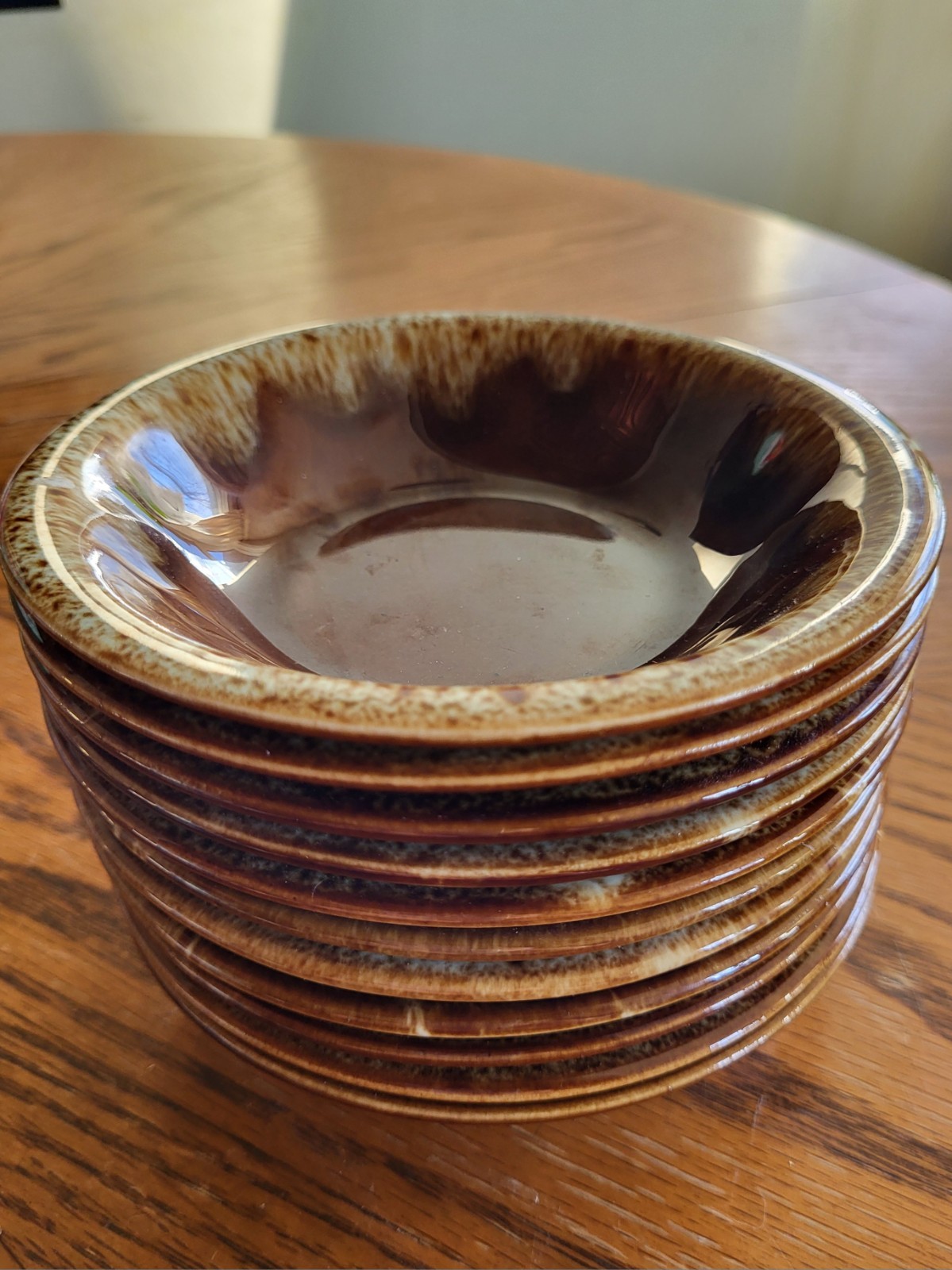 Ships In ONE Day! Brown Drip Glaze Berry Bowls “Quaker Maid” Set/11