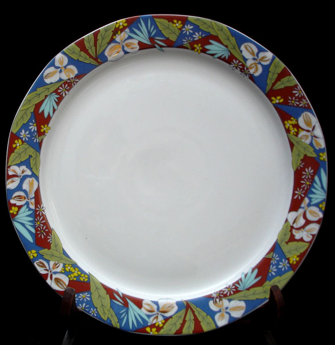 Blue / Rust / Green / Gold by Graf Von Henneberg SERVING PLATE 11 1/4″