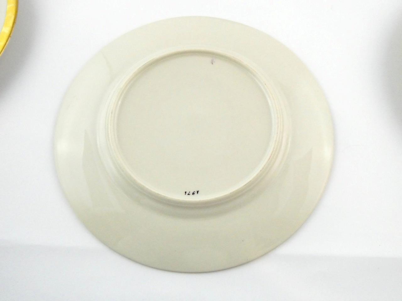 6 Hand Painted Vintage 1970s Porcelain Salad Plates Flowers Hydrangea Daisy VGC