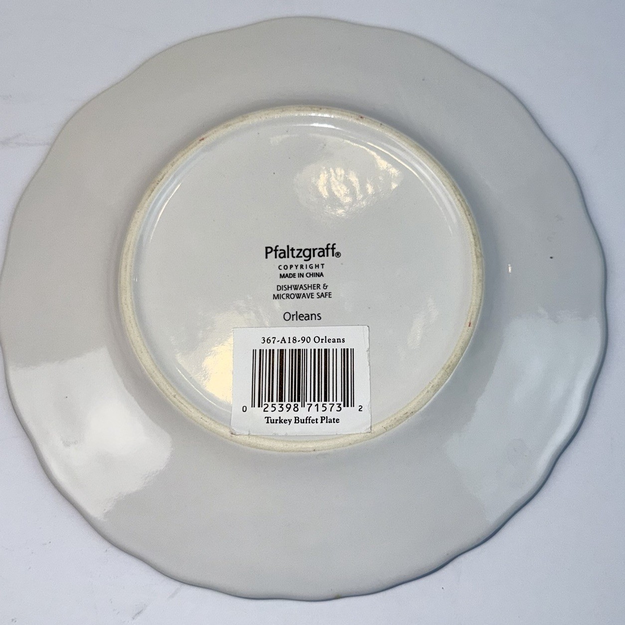 Pfaltzgraff Orleans Turkey Buffet Plate Embossed Thanksgiving 8”