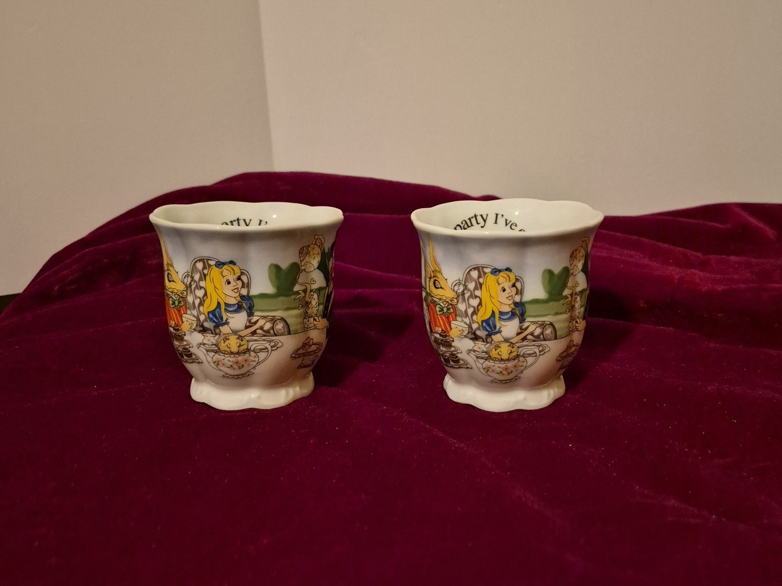 Paul Cardew Alice in Wonderland 150th Anniversary Edition tea cups & Saucers