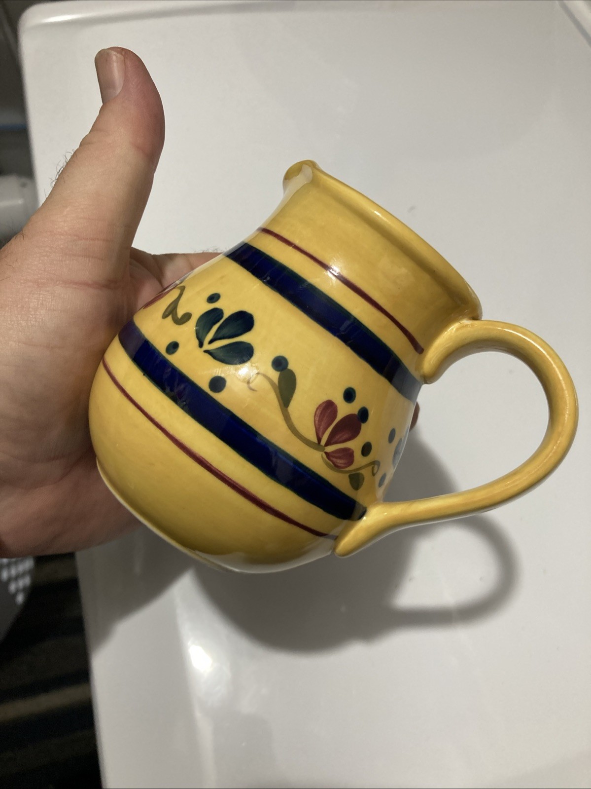 Home & Garden Party Stoneware Collection Yellow Floral Small Pitcher