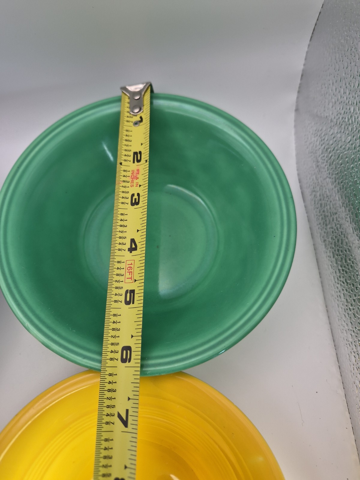 4 Vintage Ceramic Primary Stoneware Bowls Unmarked ~Cobalt Blue ~Green ~Yellow