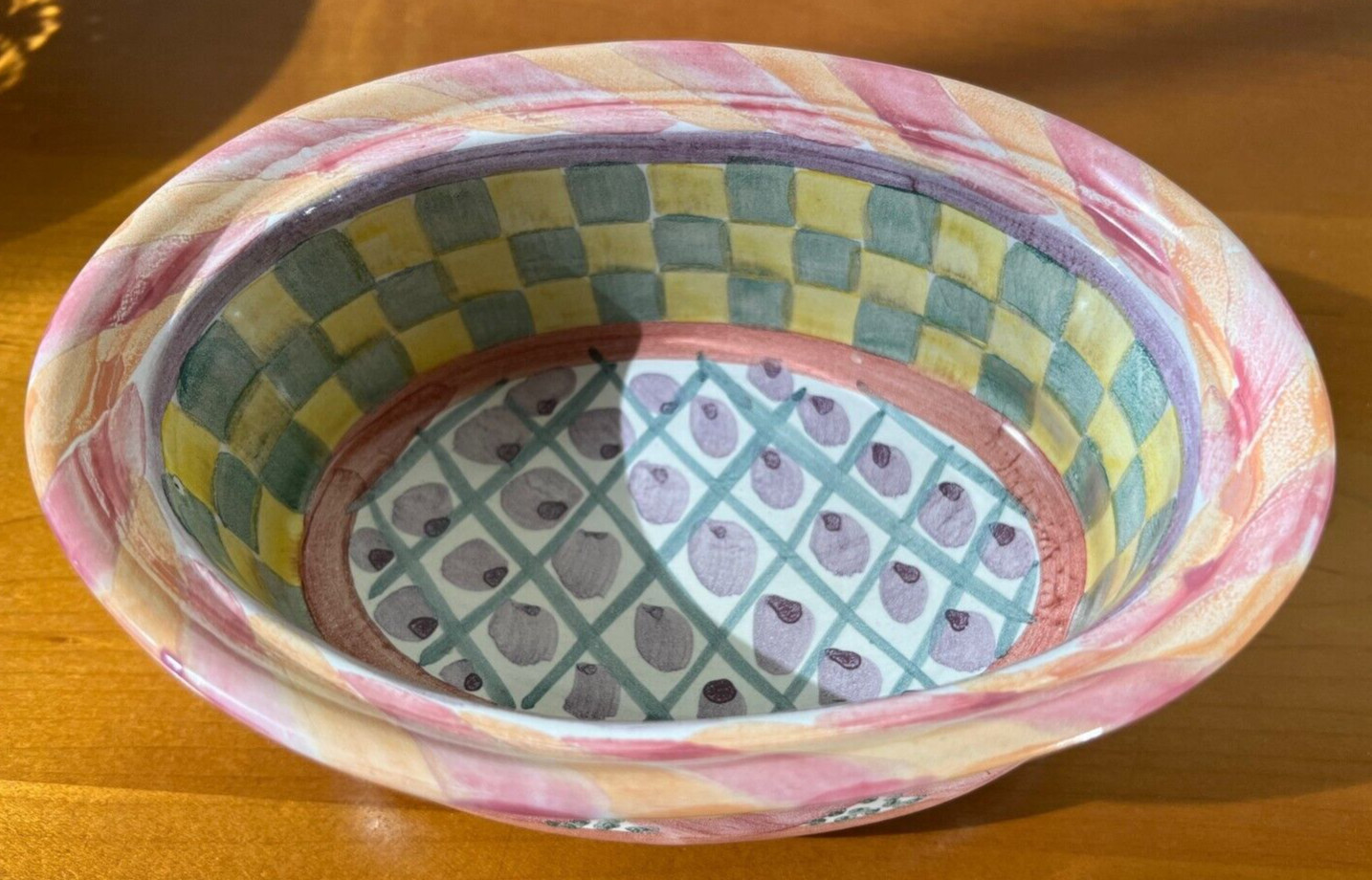 Vintage Mackenzie Childs KEUKENHOFF Chowder Bowl with Lid, 1994