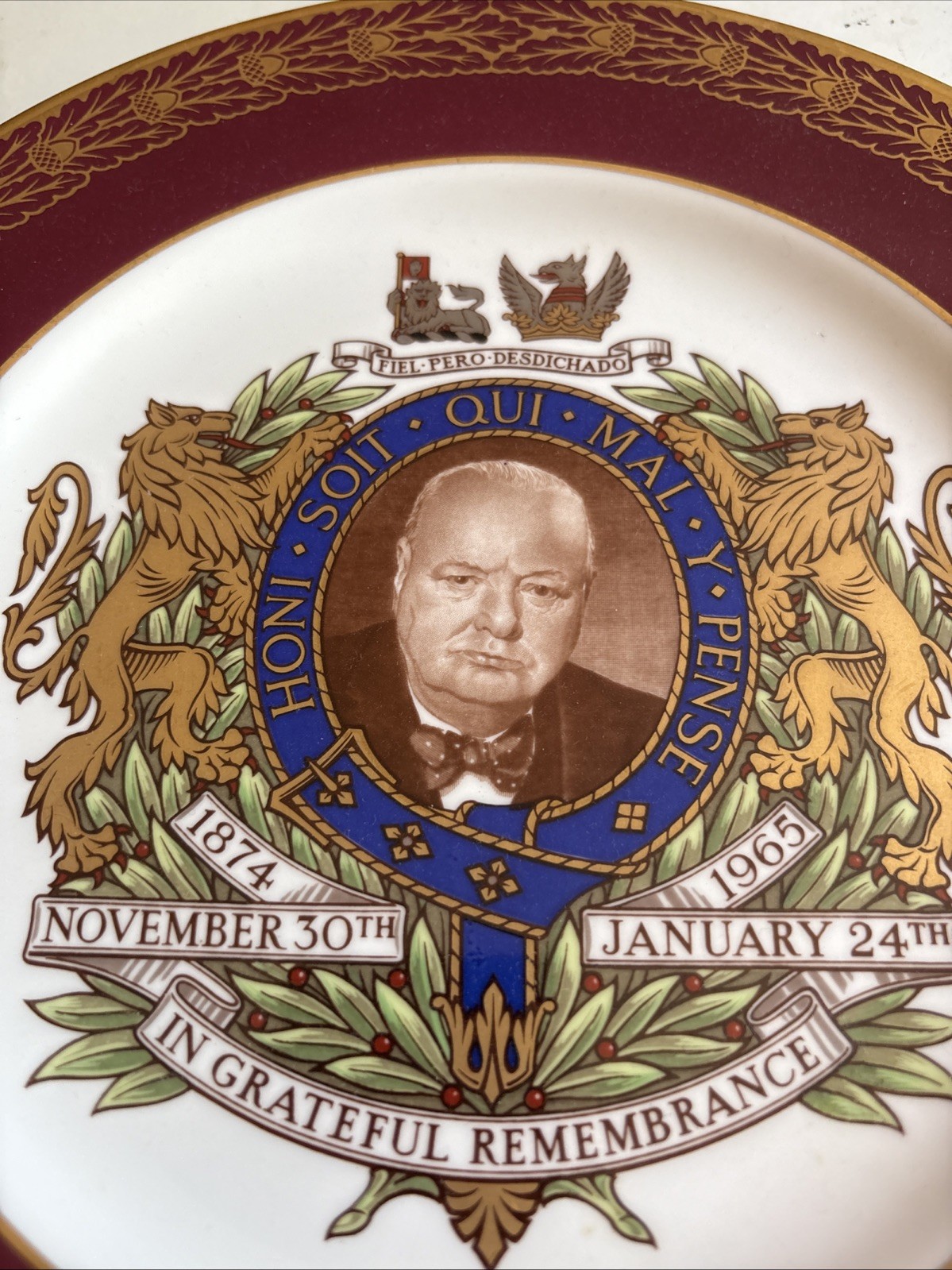 Spode The CHURCHILL Plate Commemorative England 11″ #2507 of 5,000 Bone China
