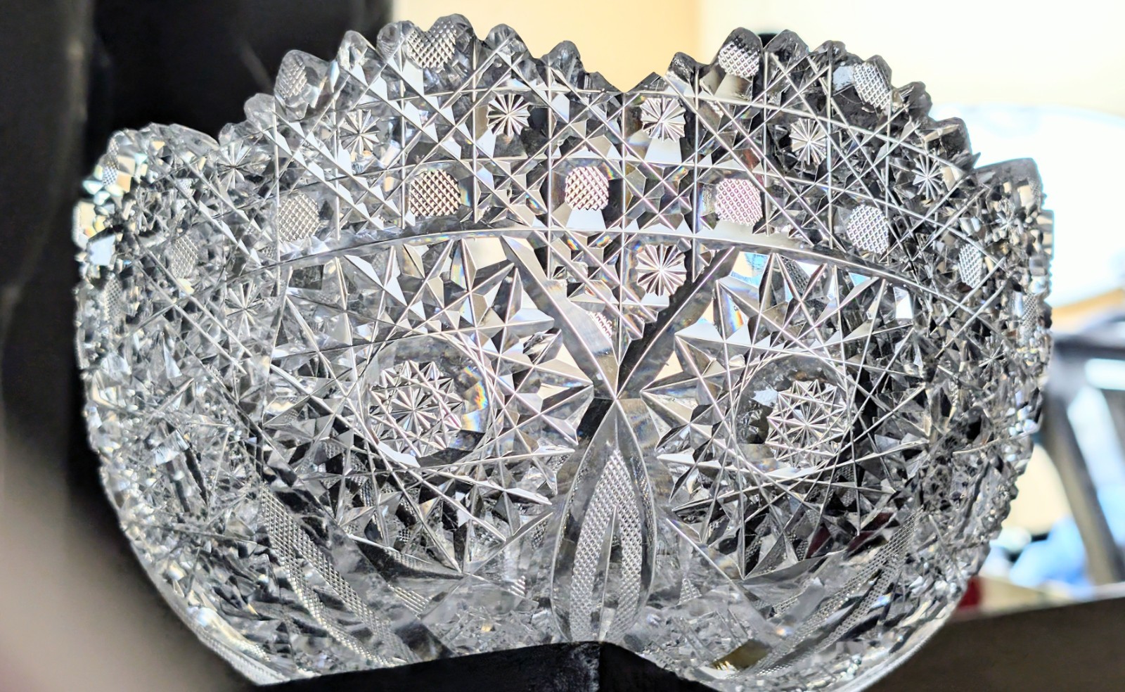 Antique F.X. Parsche & Sons ABP American Brilliant Propeller Cut Glass Bowl