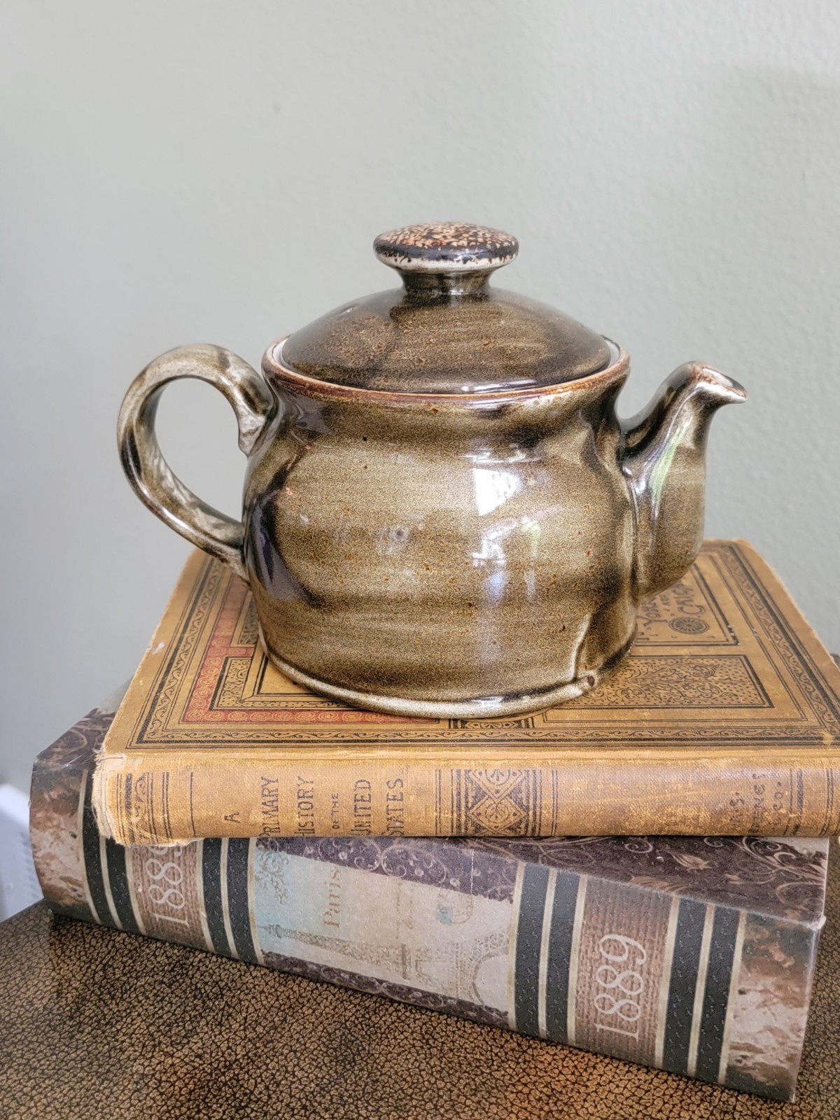 Steelite International Craft Olive Green Teapot Club 15 oz Handmade in England