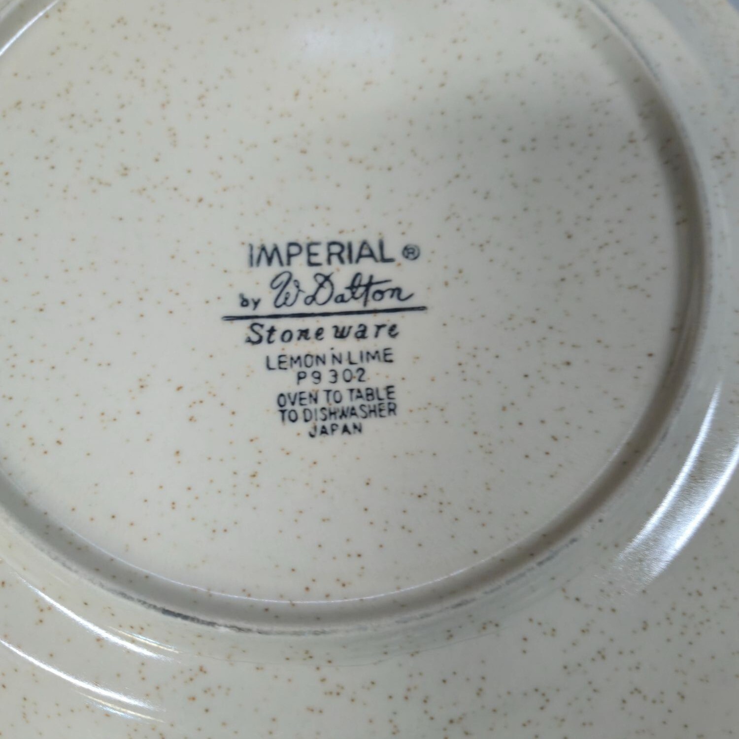 MCM plates Stoneware saucer 1970s Lemon Lime imperial W. Dalton set of 7