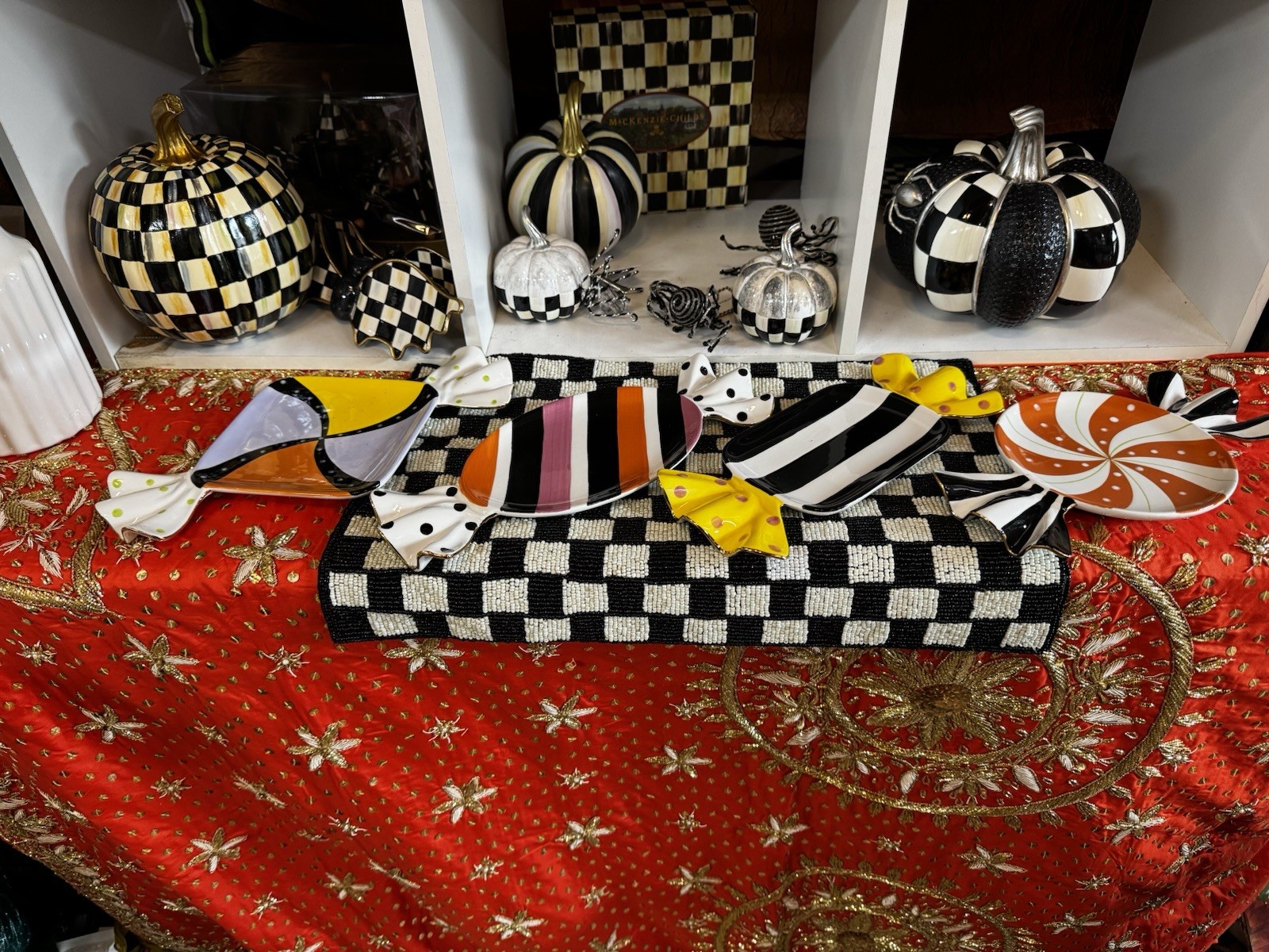 Mackenzie Childs Trick or Treat Candy Dessert Plates Set of 4