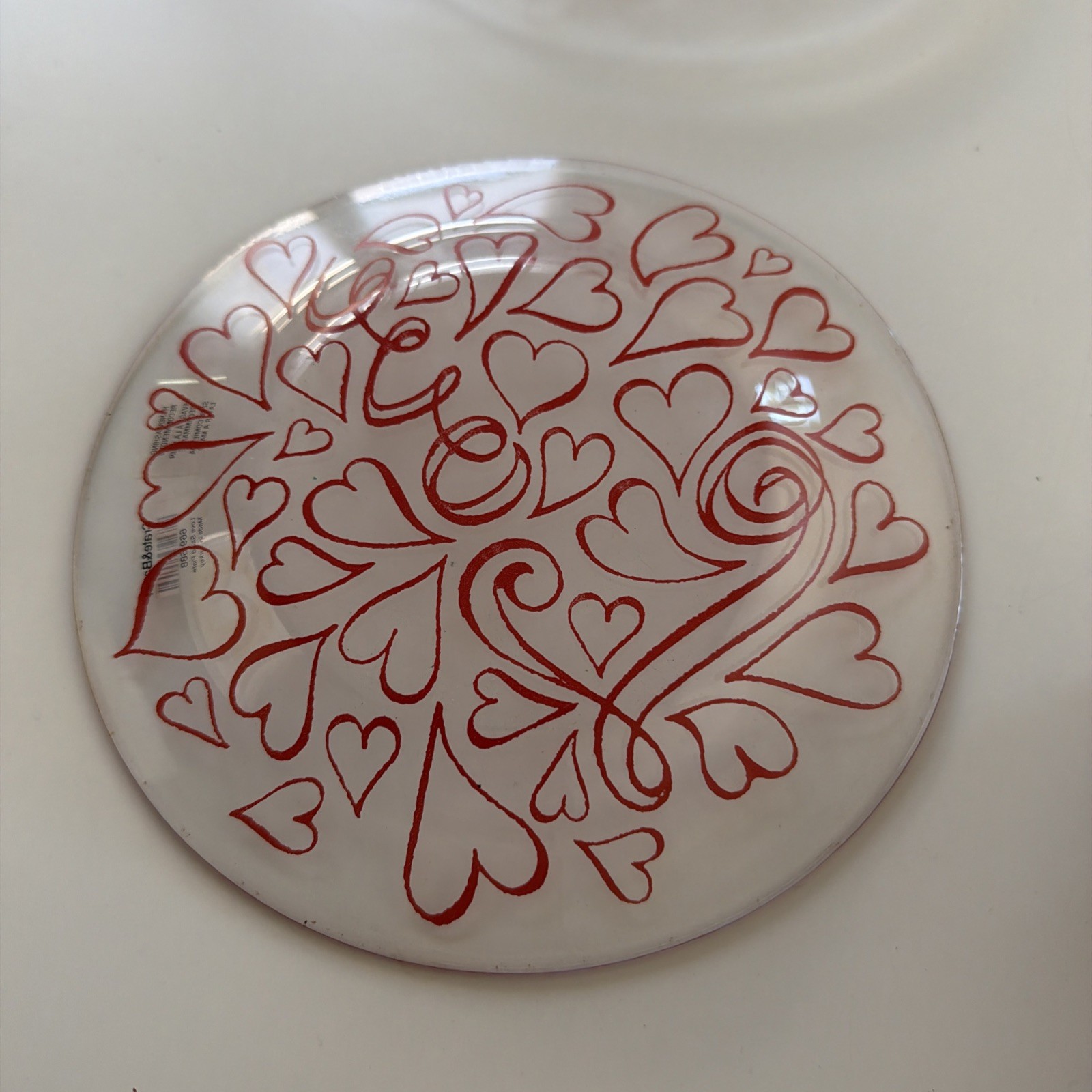 Crate&Barrel Heart Salad Glass Plates 669-588 Set of 2 NWT