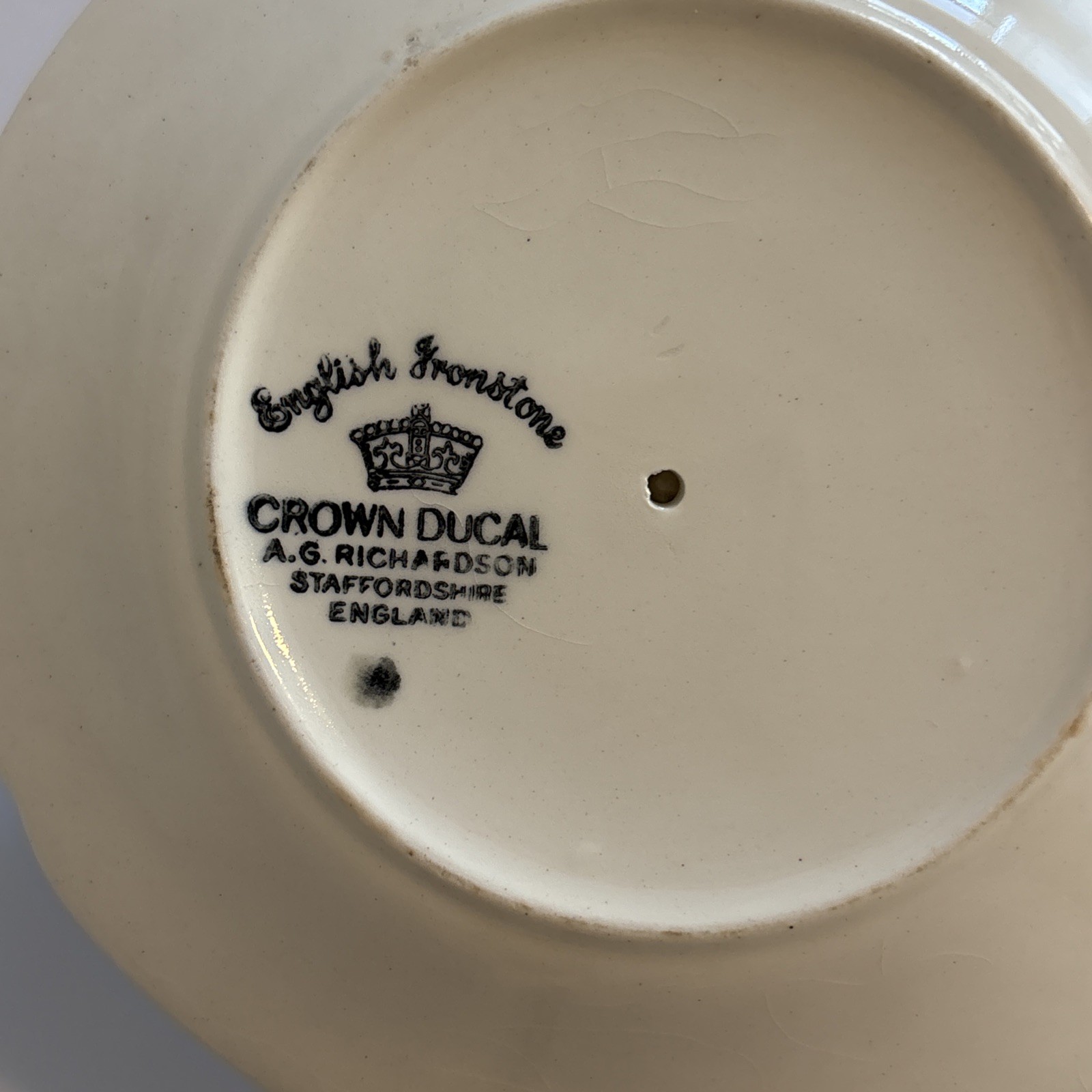 Crown Ducal Florentine Ivory Colored Gravy Boat with Attached Underplate