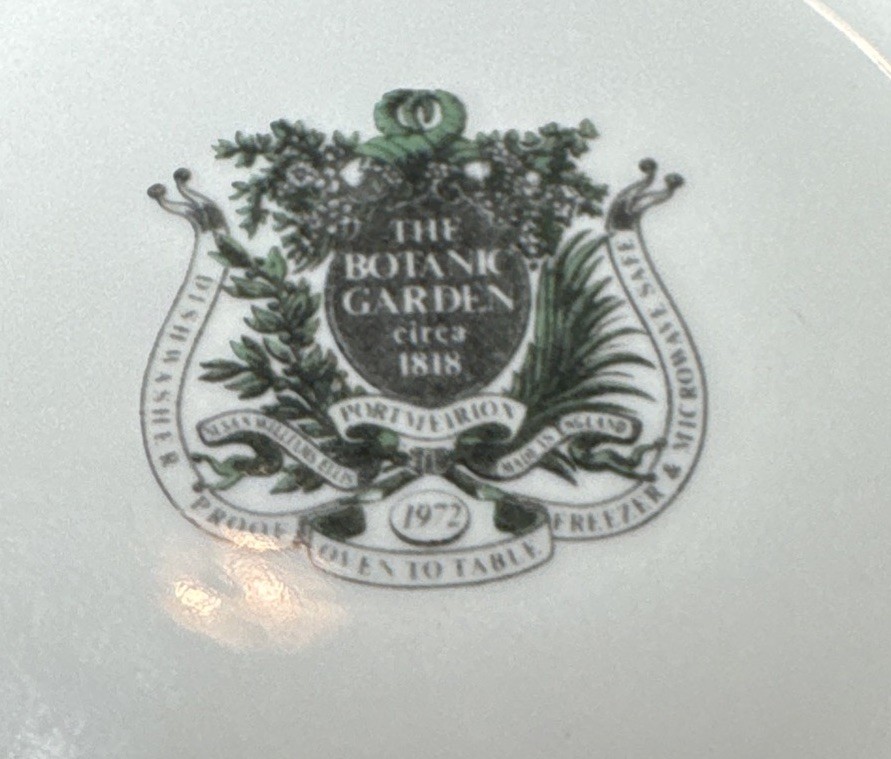 Portmeirion BG Salad Desert Bowl Cyclamen Pattern 5 3/8″ . NOTE surface crack.