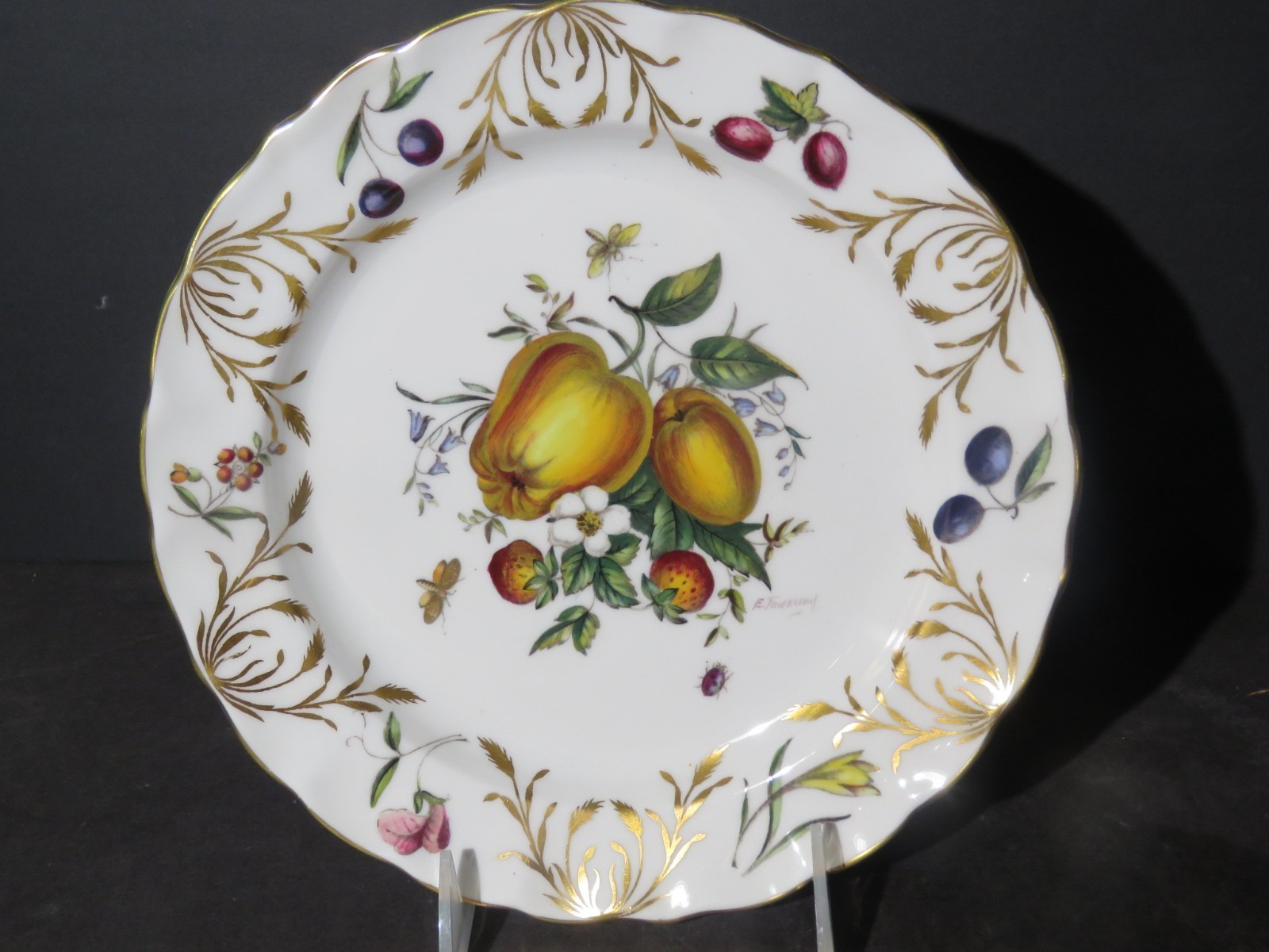 8 Royal Worcester 9″ Bone China Botanical Style Plates Signed E. Townsend