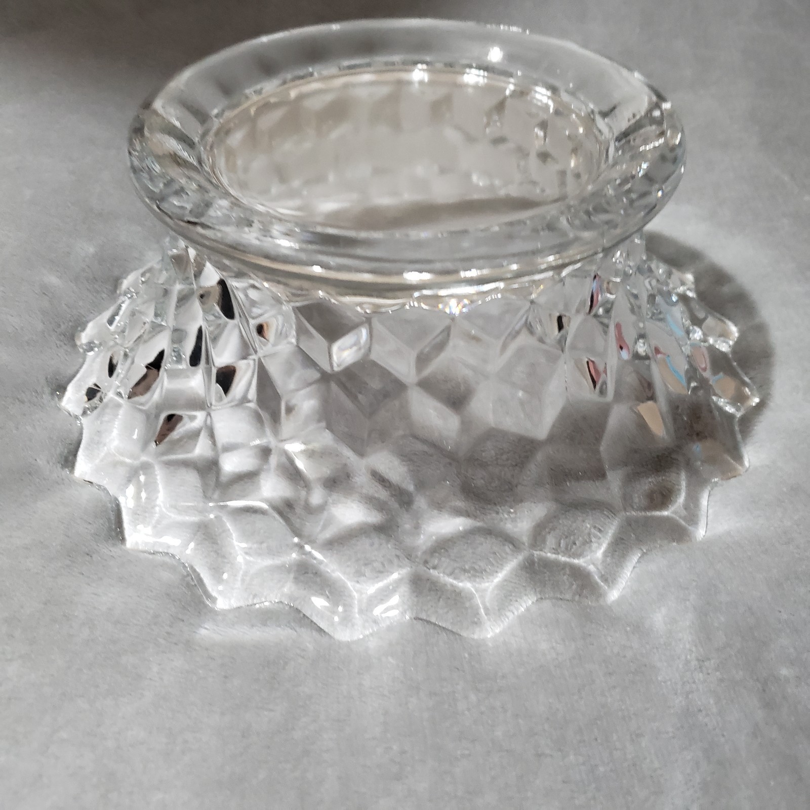 Fostoria American Punch Bowl Base, Vintage Elegant Glass, Centerpiece 9 1/4″ VG