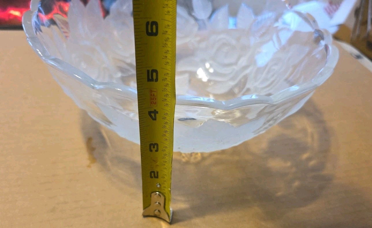 WP&G Made In Japan Flower Crystal Glass Floral Bowl