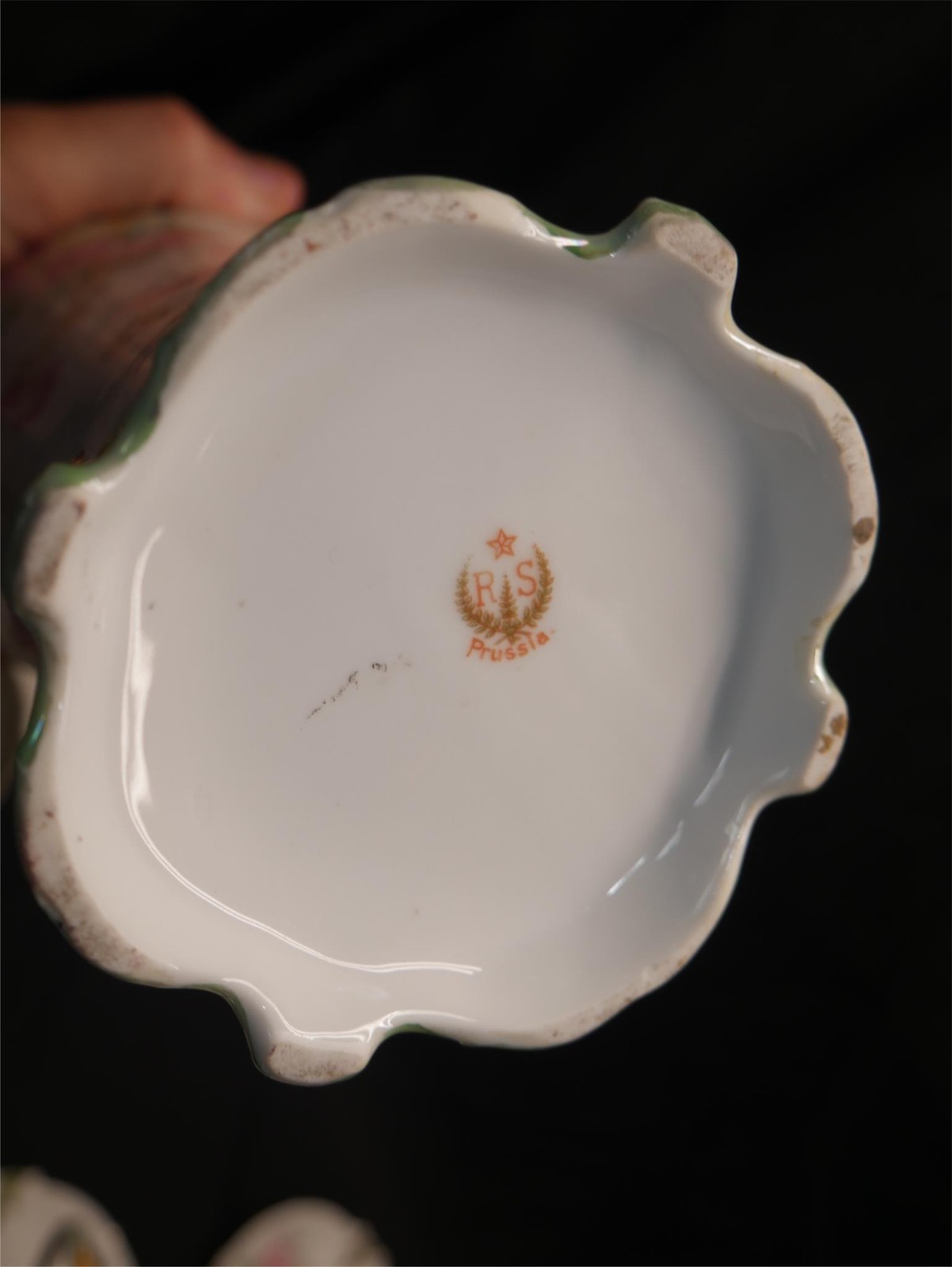 11pc ANTIQUE RS PRUSSIA hand painted FLORAL GOLD CHOCOLATE POT CUP & SAUCER set