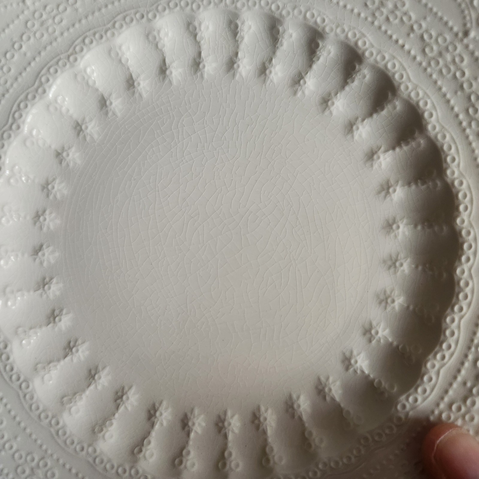 Spode Jewel Copeland Lace Print 8 inch Salad Dessert Plate Ivory White England