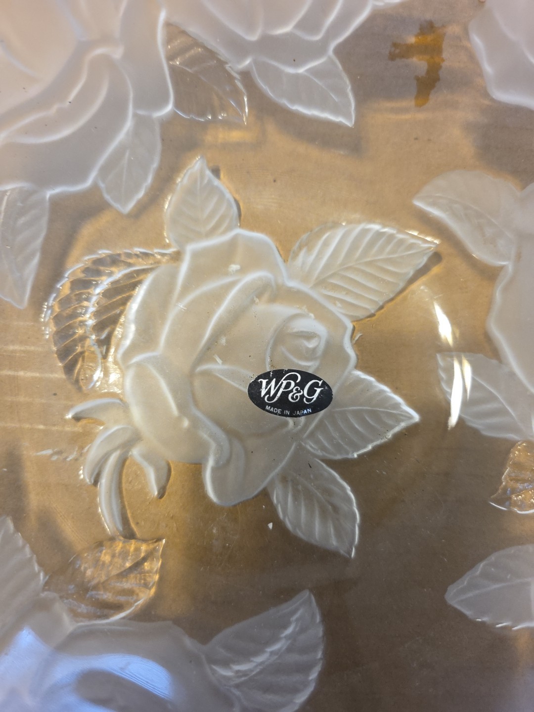 WP&G Made In Japan Flower Crystal Glass Floral Bowl
