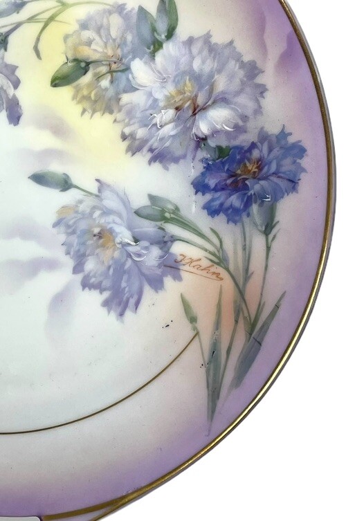 Royal Rudolstadt Prussia Hand Painted Light Purple 10.5” Cake Plate c1905-1920
