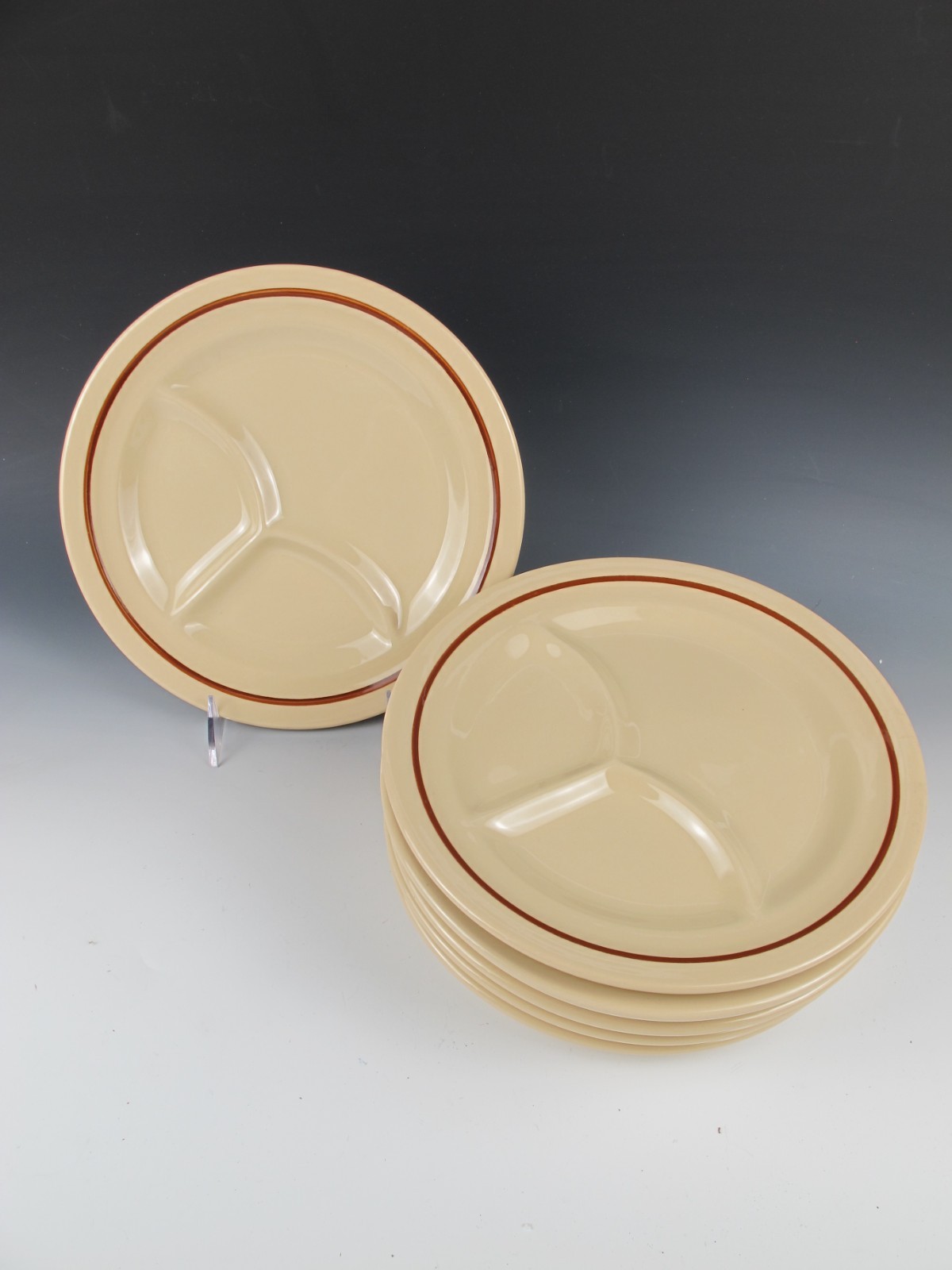 (6) Caribe China Restaurant Ware Section Grill Plates