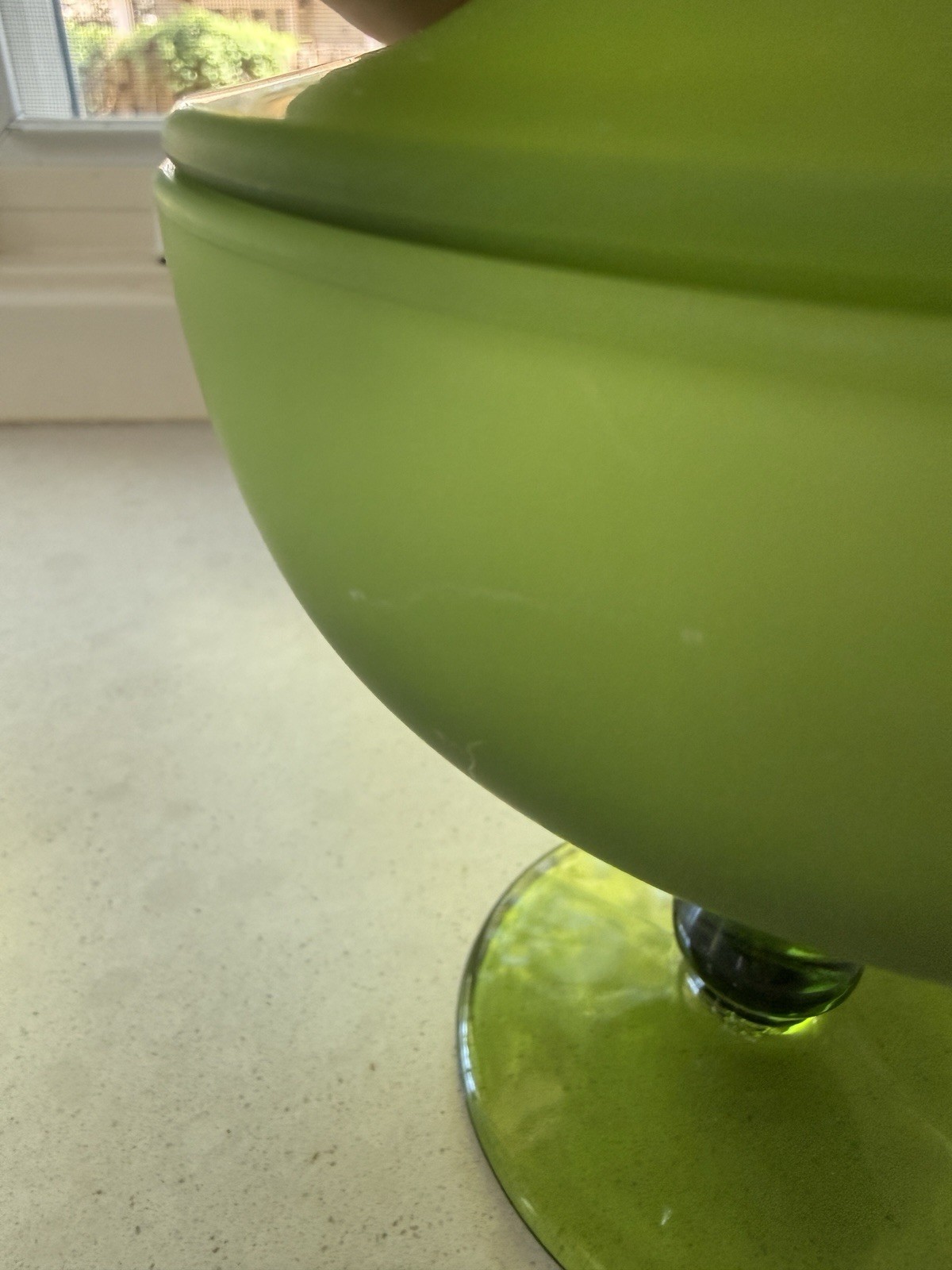 Westmoreland Olive Green Satin Glass Covered Candy Dish Pedestal Compote
