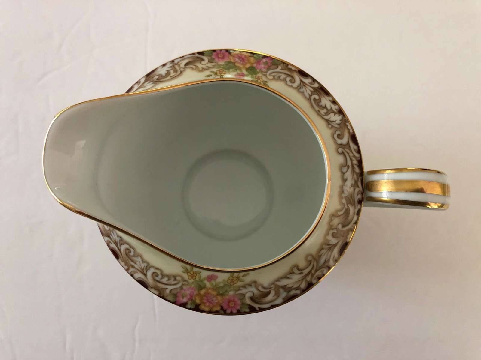 Noritake China Harmony 3906 Gold Trim, Red Floral Border – CREAMER