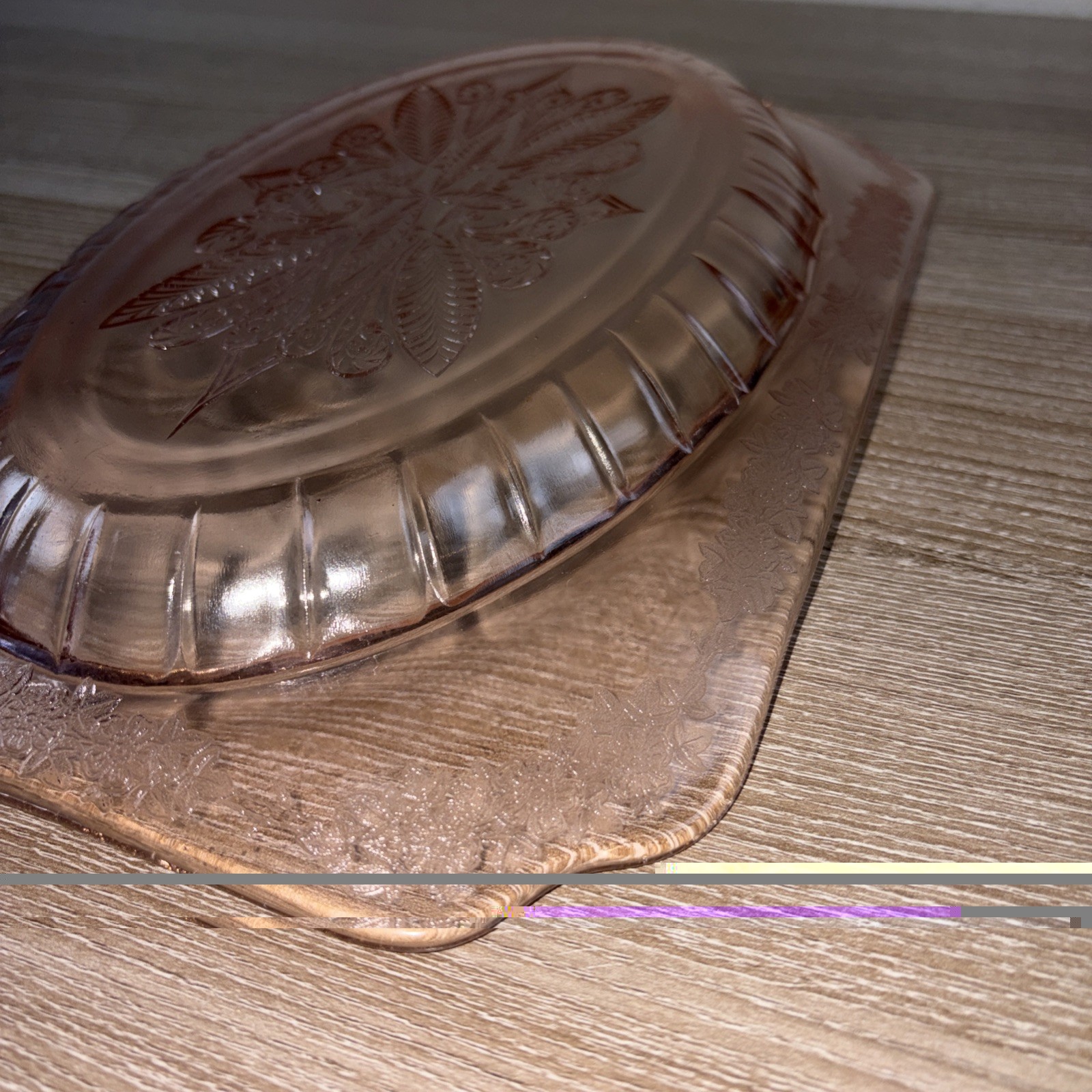 VTG Jeanette ADAM Pink Depression Glass Rectangular Serving Platter ~11 5/8″