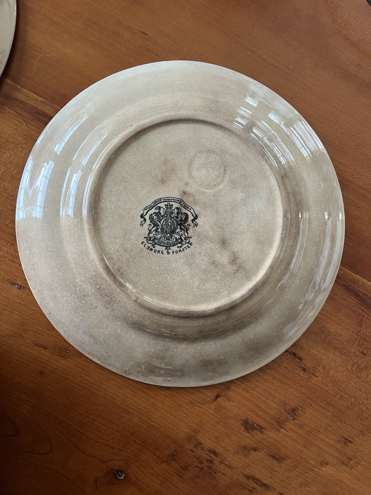 Elsmore And Forster Ironstone China Wheat Plates Lot Of 3