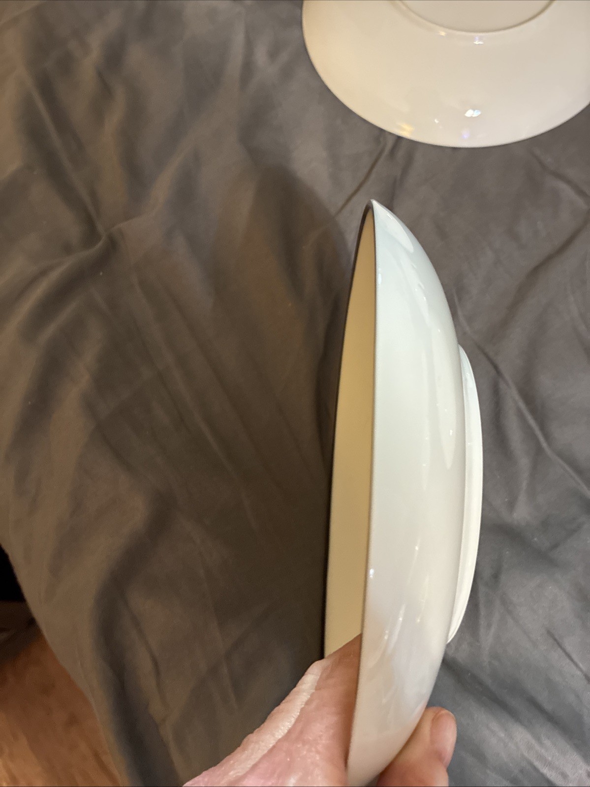 Set of 4 Harmony House Moderne White Fine China w Silver Rim Soup Bowl 7.75 In.