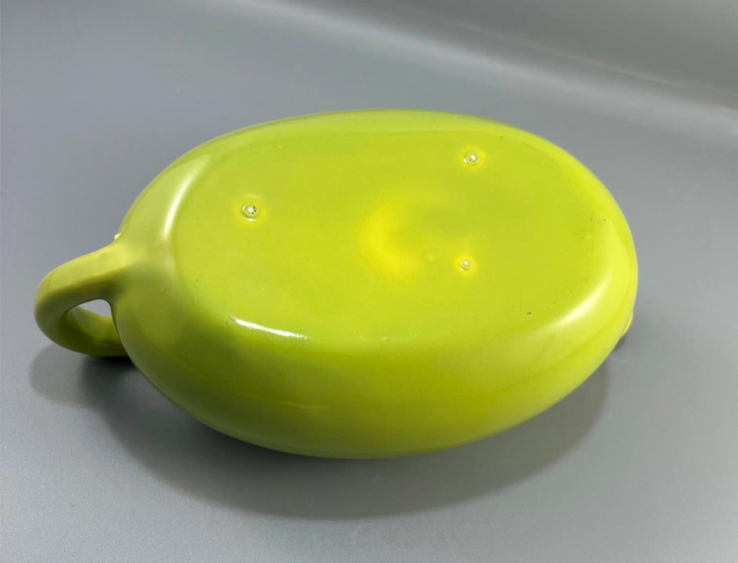 Vintage MCM HOLLYDALE POTTERY Malibu Modern Chartreuse Green Gravy Sauce Boat