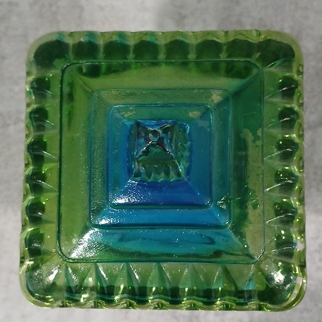 Vintage Jeannette Glass “Wedding Cake Box” Candy Dish