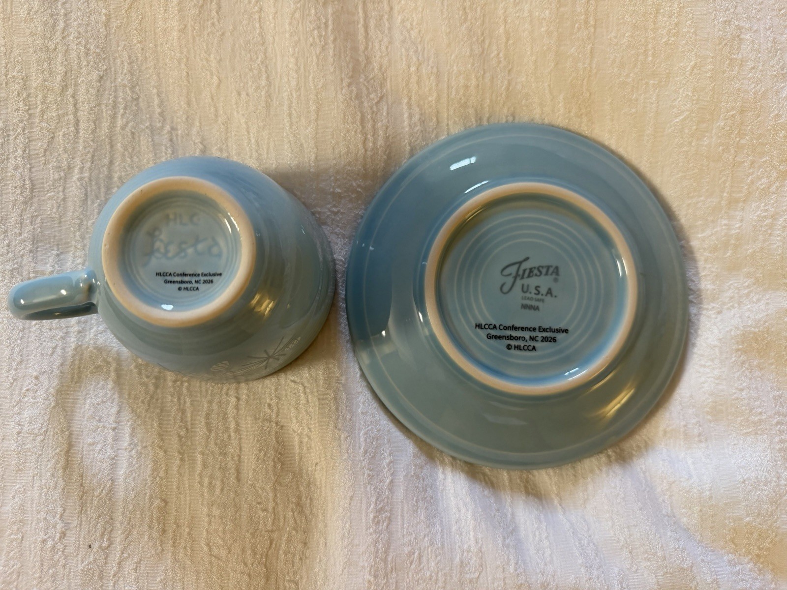 HLCCA 2026 Conference Exclusive Atomic Pine Fiesta Tea Cup & Saucer Sky