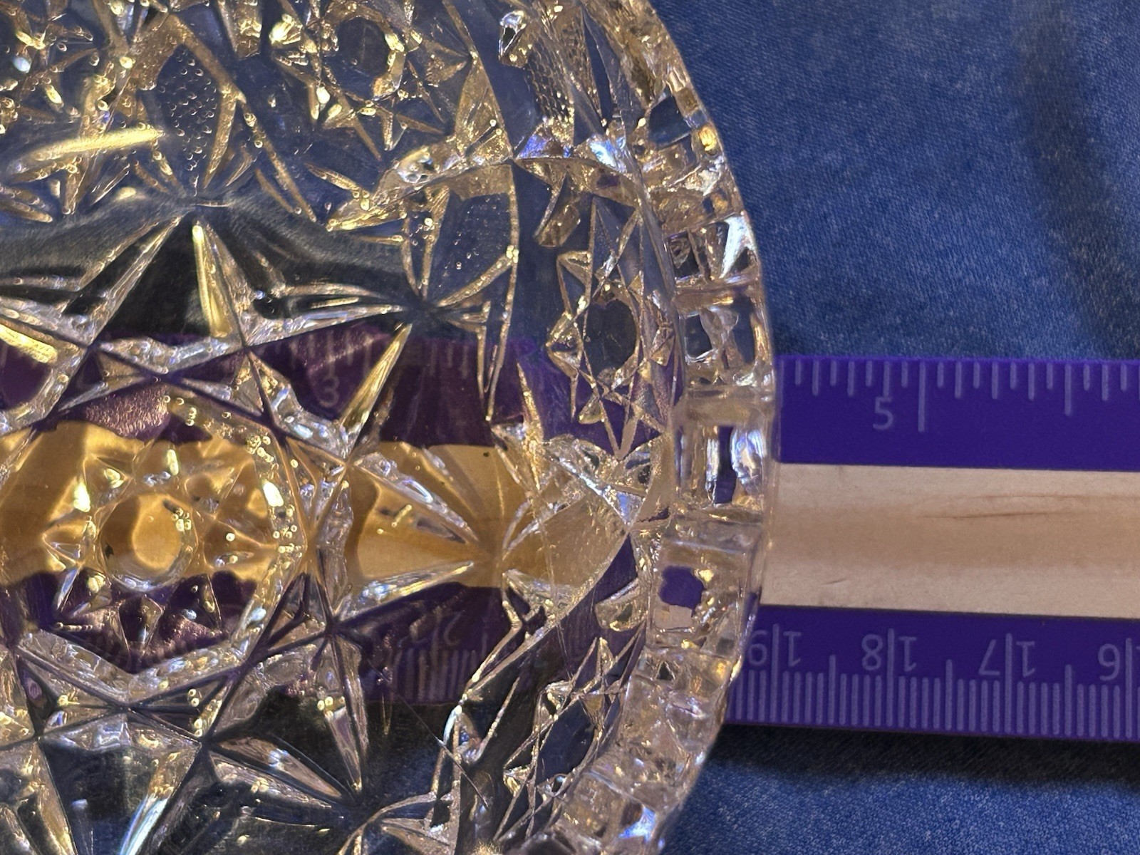 ABP American Brilliant Period Cut Glass Bowl 4” Diameter Jagged Edges