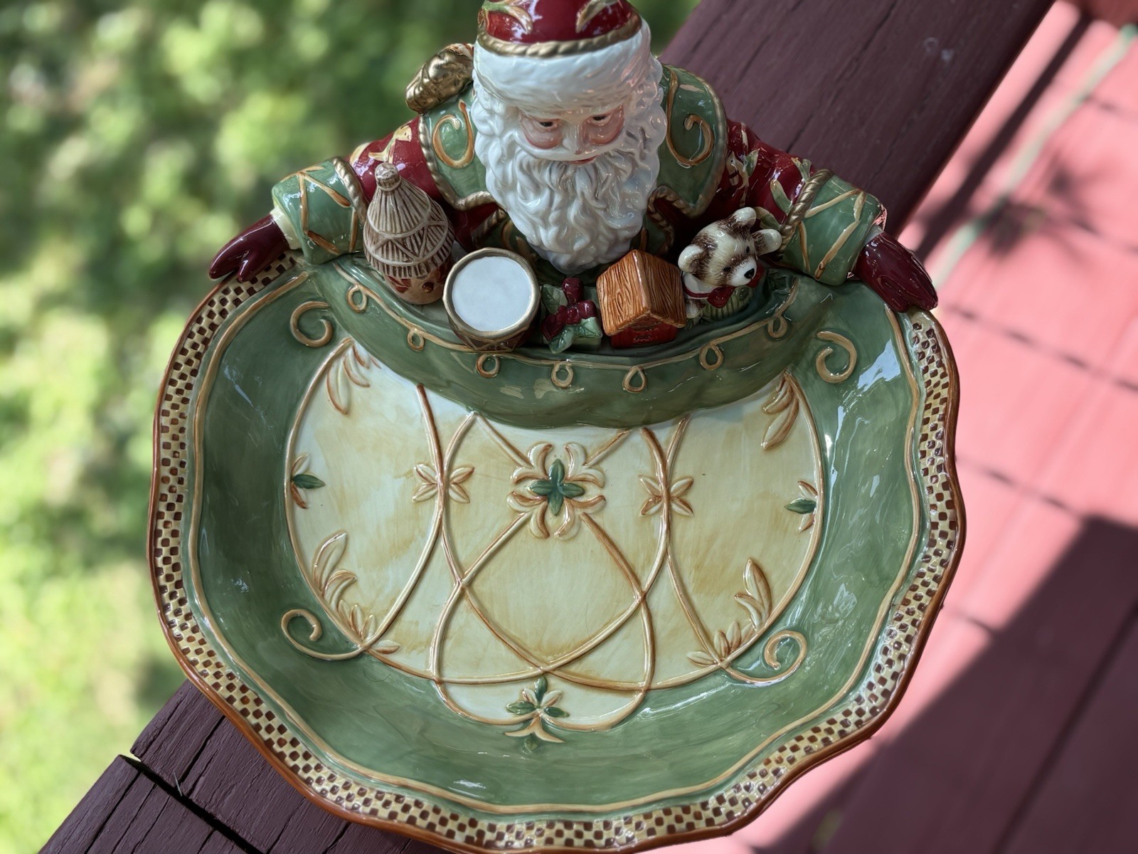 Fitz and Floyd Holiday Home Santa Server Christmas Decor