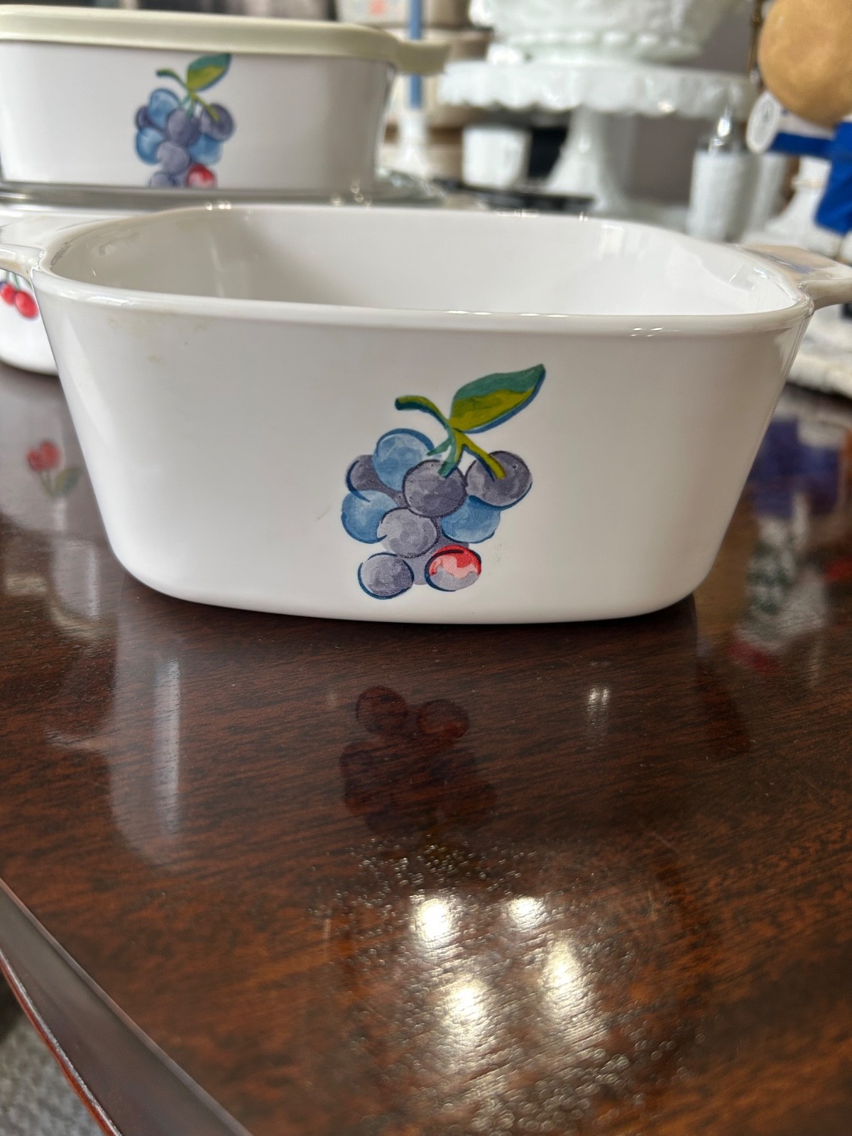 Vintage Corning Ware Fruit Basket 5pc Set A-2-B w/Lid & 2 A-1 1/2-B 1 Plastic Li