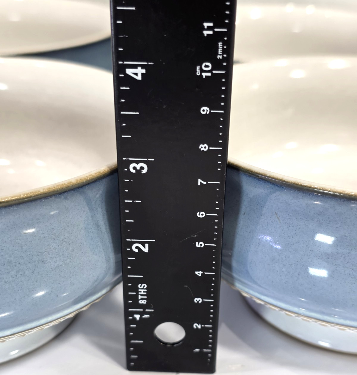 Denby Langley Castile Blue Coupe Footed Cereal Bowls Set of 4 England READ