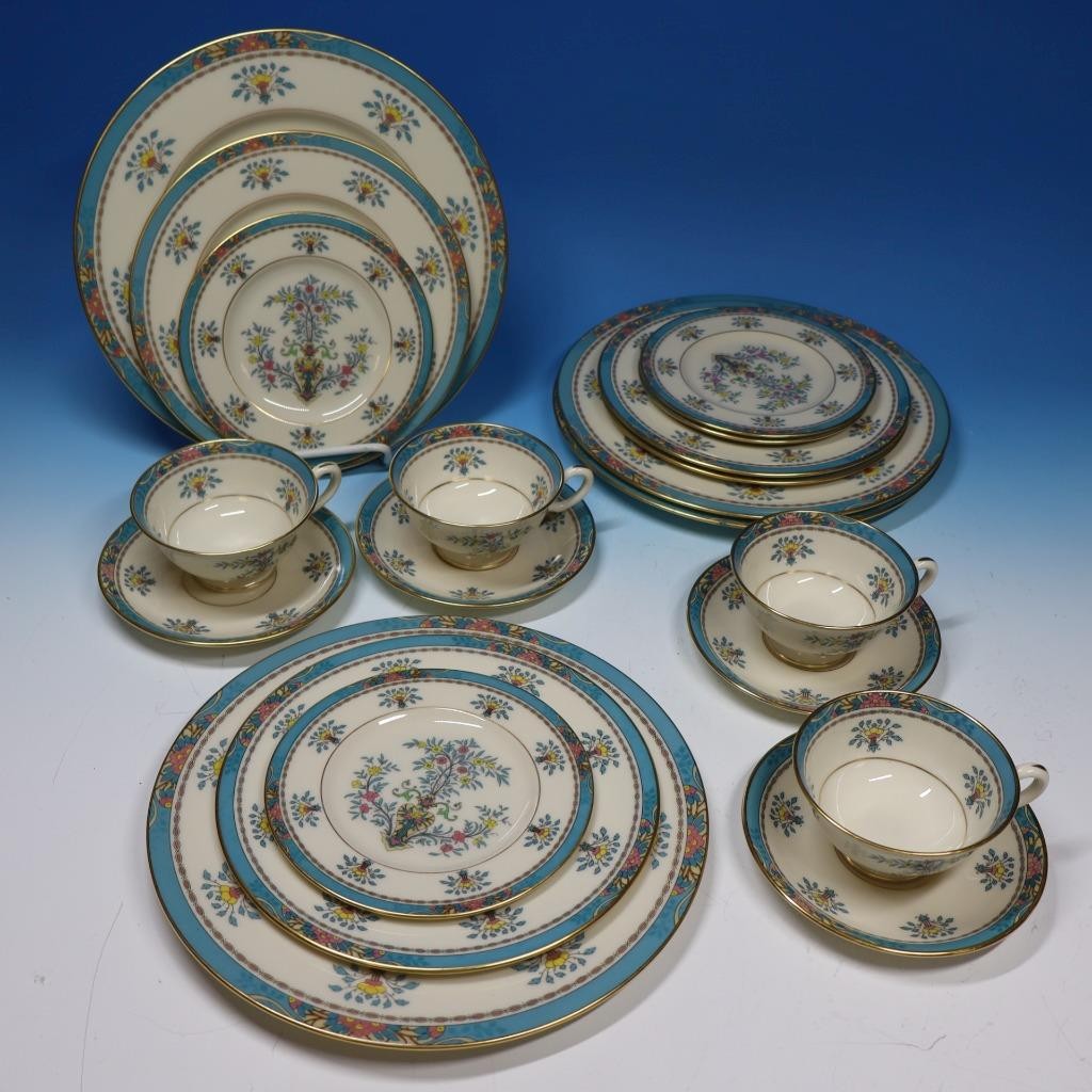 Lenox China – Blue Tree – 4 Place Settings – 20 Pieces – Plates/Cup/Saucer