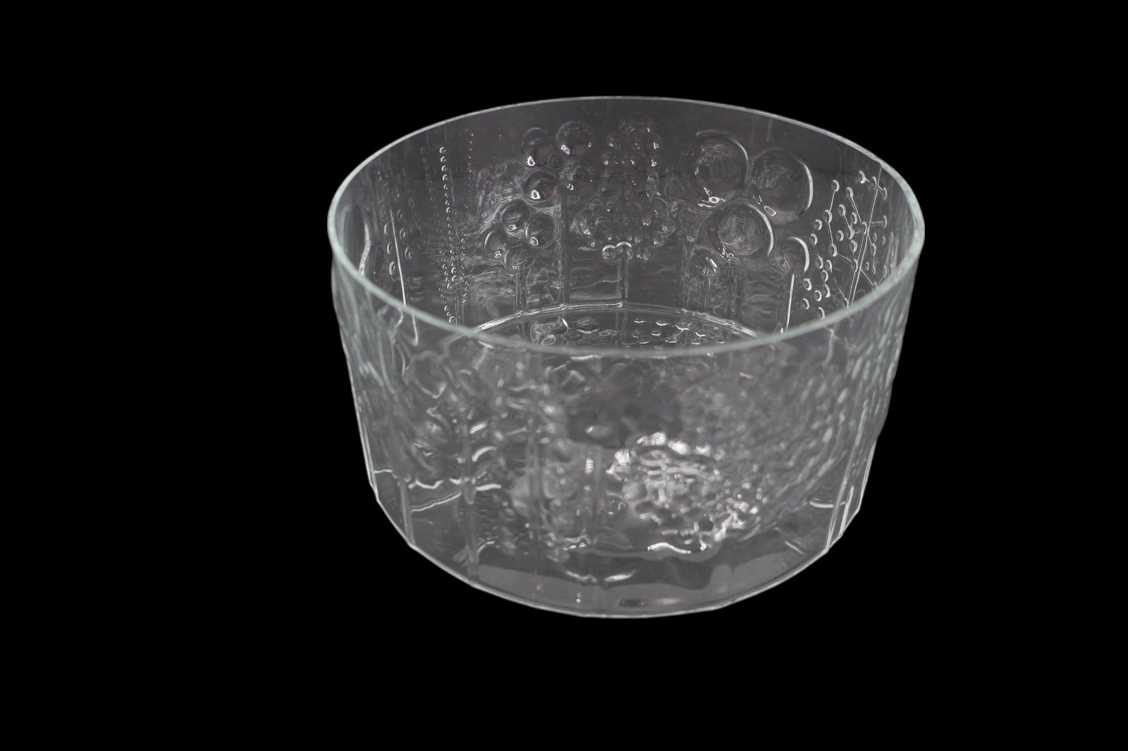 Oiva Toikka Flora Clear Glass Bowl for Iittala Nuutajärvi Finland 1960’s 7.5″