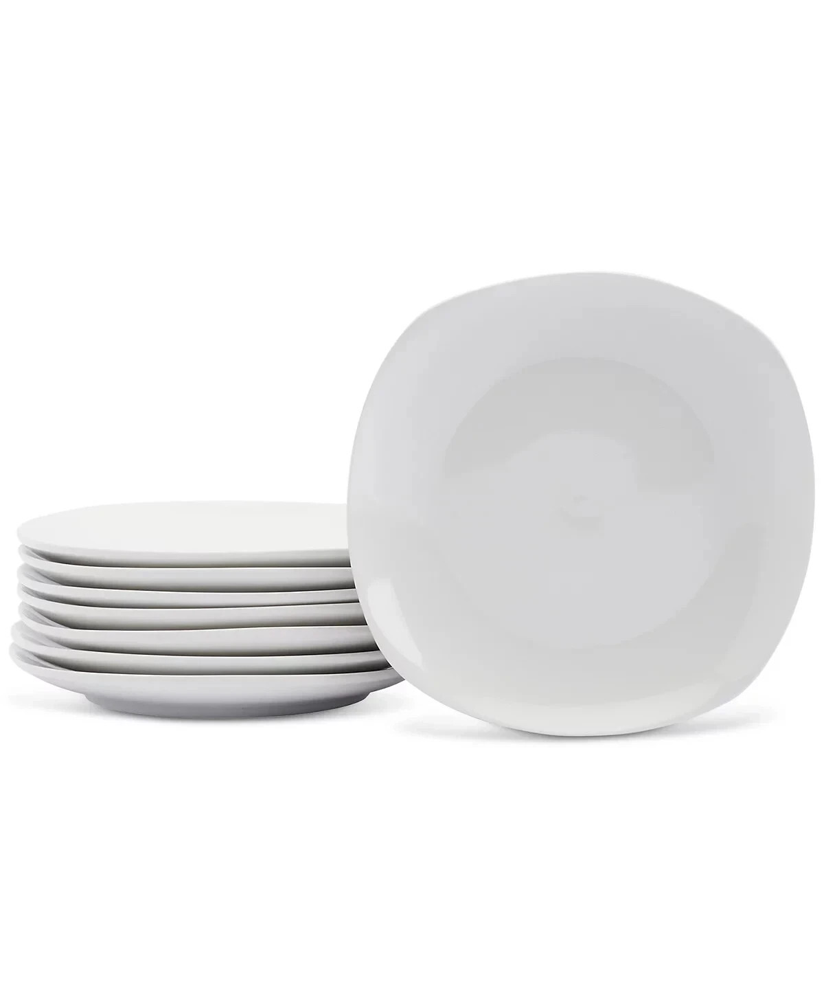 Studio Tu Ceramic 4-Piece Square Ceramic Salad Plates, White
