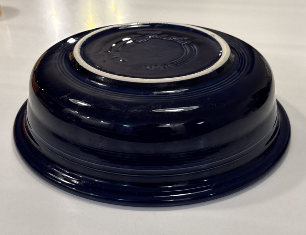 Fiestaware Cobalt Blue Large Serving Bowl 10 & 1/2 X 3 Inches