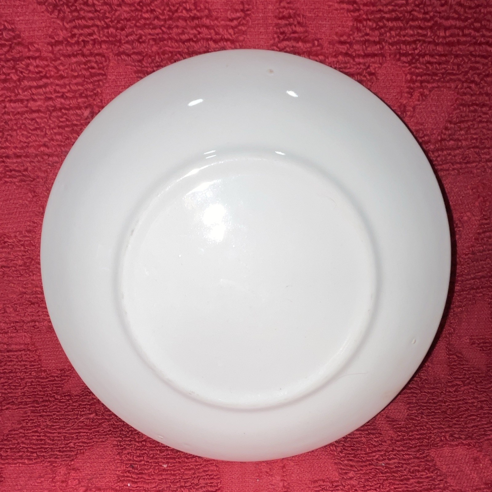 White Pink Green Floral Ceramic Plate 6in Round Glossy Flower Pattern