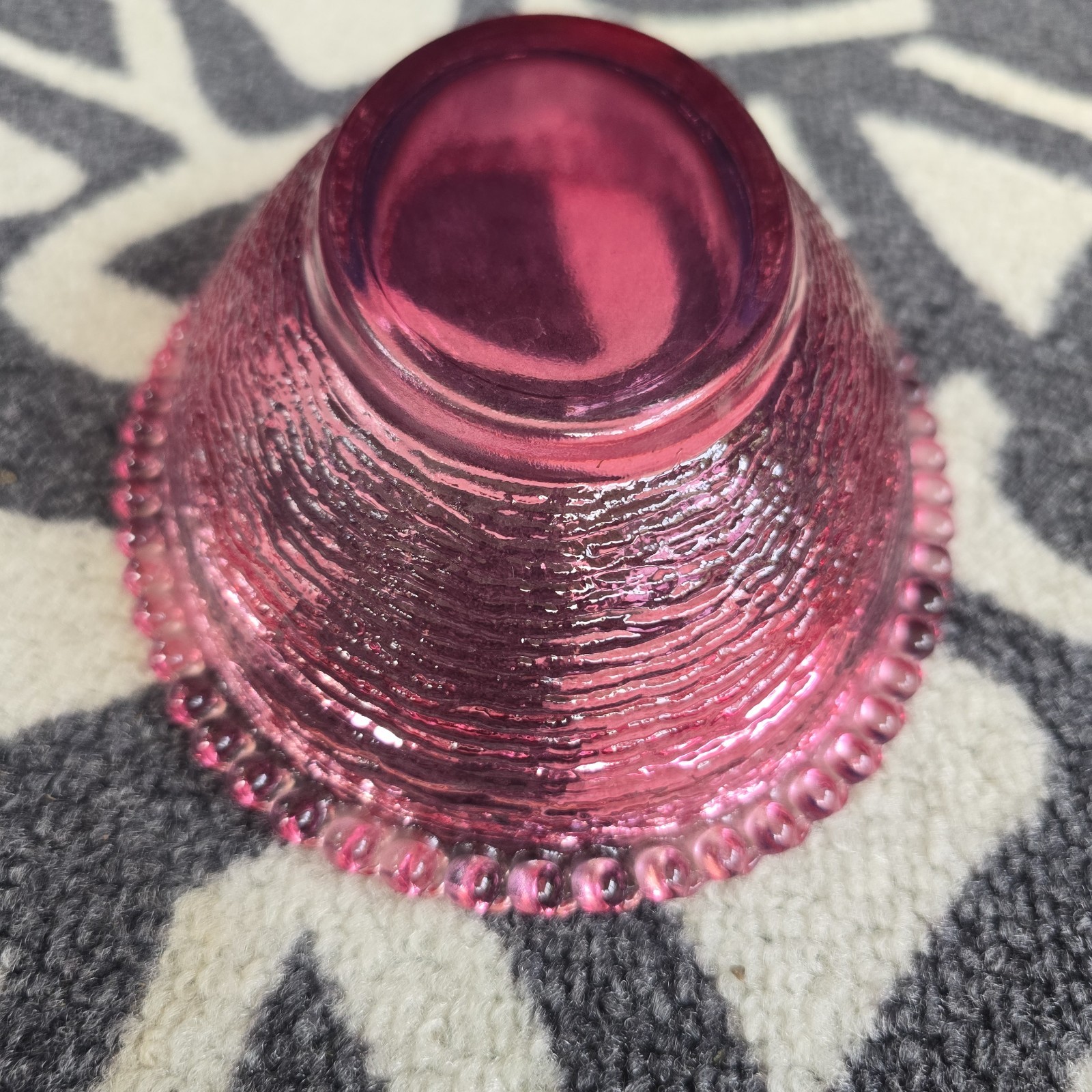 Vintage Indiana Glass Cranberry Pink Hen On A Nest BOTTOM ONLY 7”