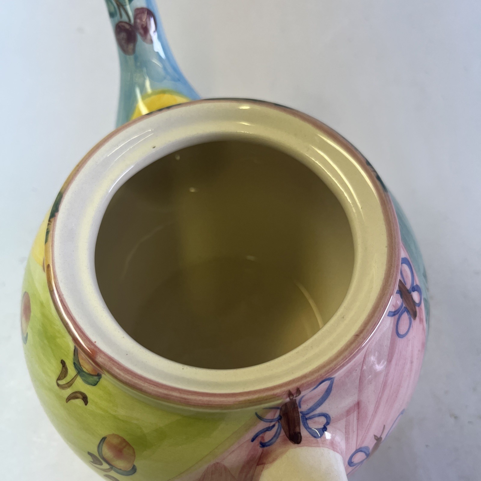Favanol Portugal Ceramic Bees And Berries Teapot Handpainted Approx 9.5″ by 6″