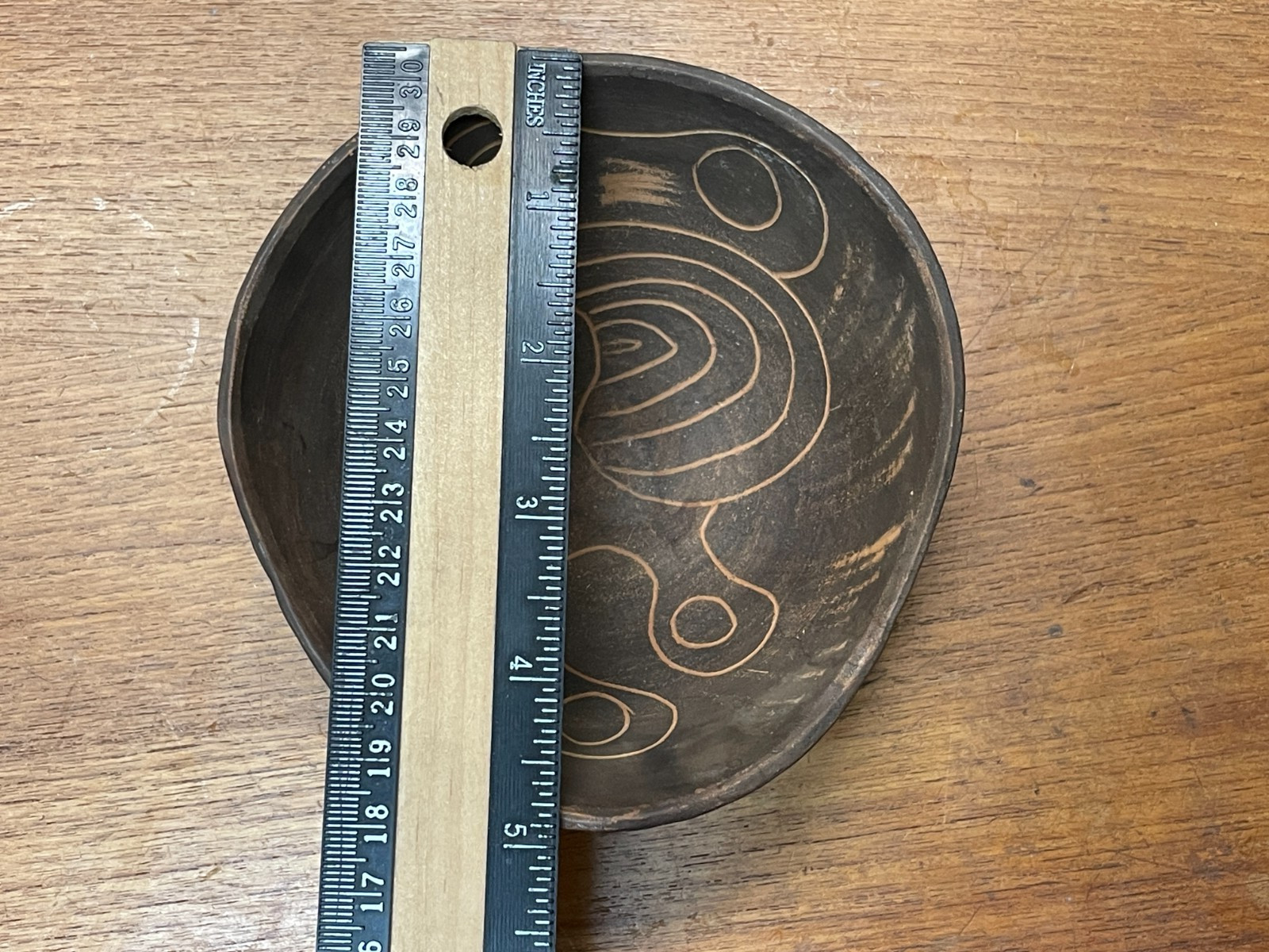 Vintage Raymor Italy Asymmetrical Bowl Abstract Design MCM-Sgraffito technique