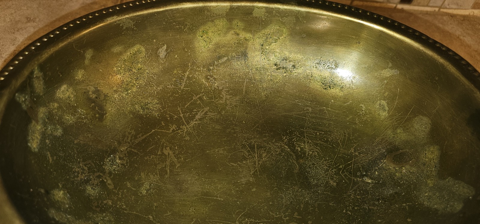 Brass Centerpiece Bowl Compote w/Koi fish Handles, Pedestal Base, Beaded Rim