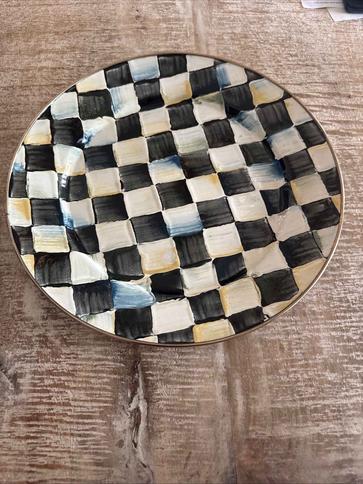 MacKenzie Childs Courtly Check Round Charger 12″ FREE SHIPPING !