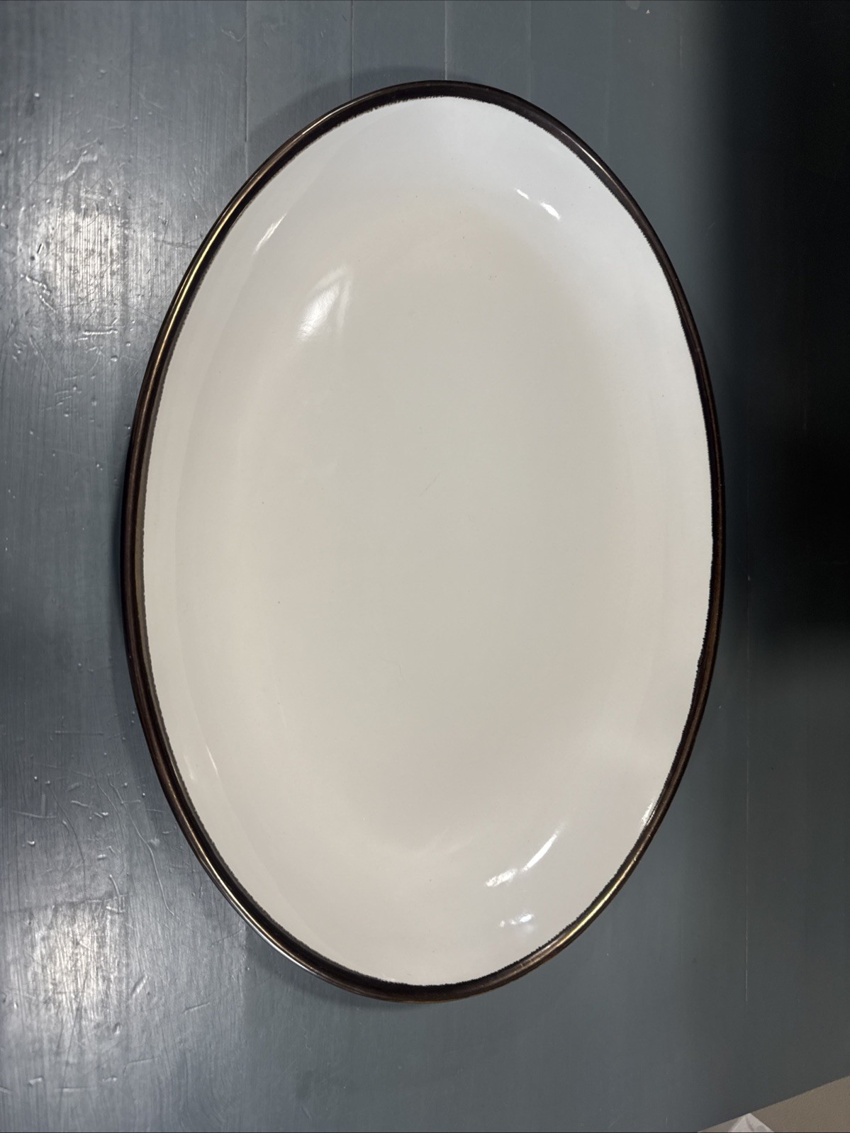 Threshold White Platter W Gold Trim, 15” Christmas