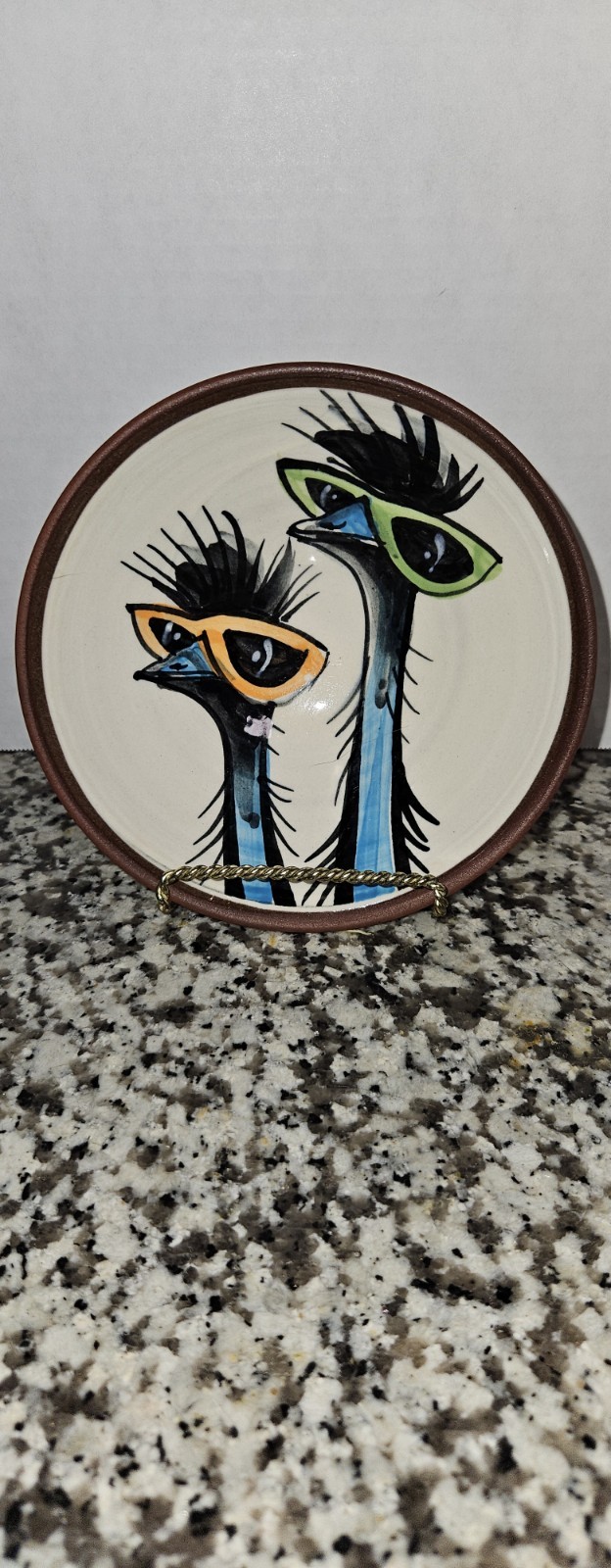 VTG Wendy Binks Signed Hand Painted Terracotta Bowl Beautiful Condition 5¾ In