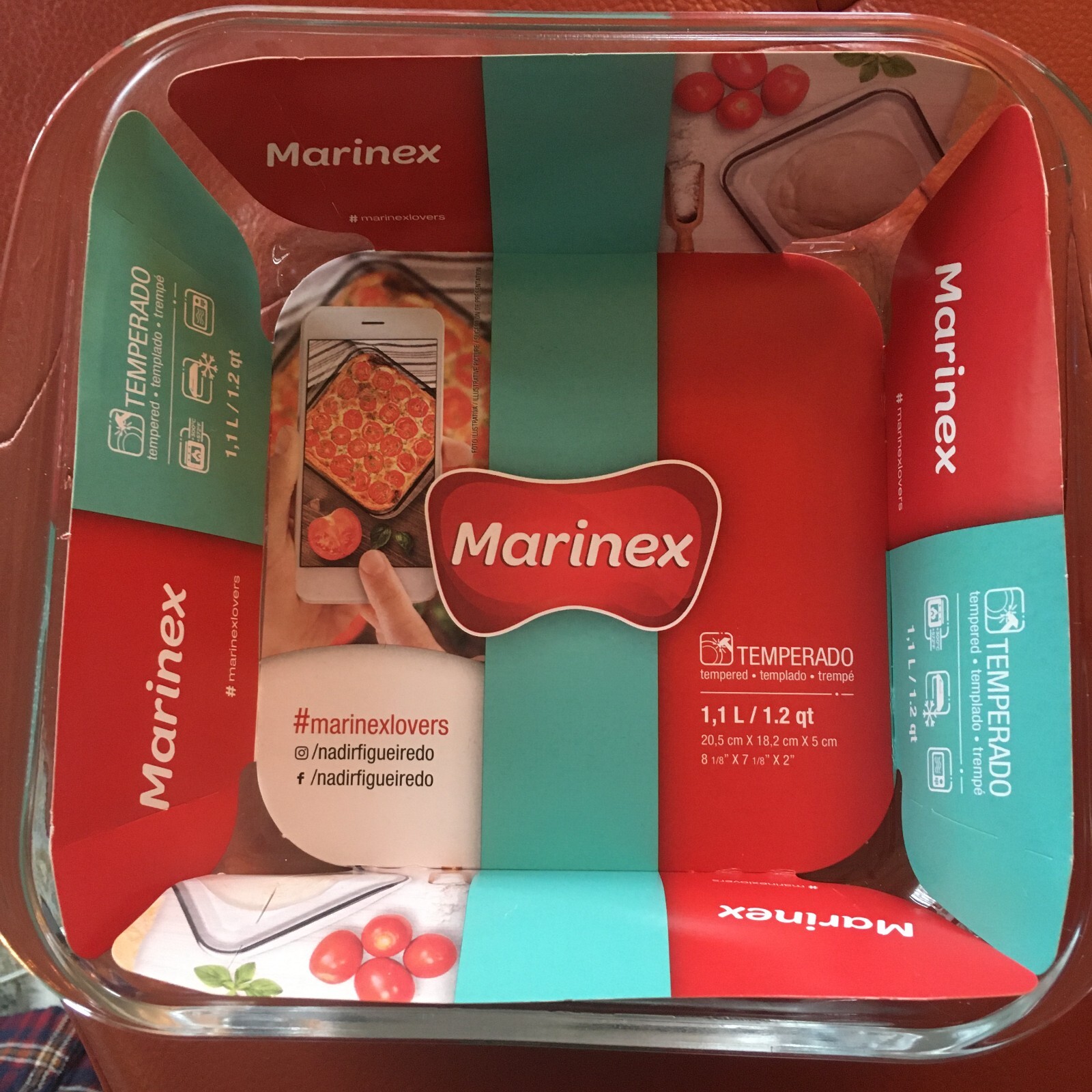 New MARINEX 1.2 QT Clear Square Tempered Glass Oven Serving Dish Casserole Bake